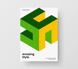 Fresh mosaic shapes book cover illustration. Trendy handbill A4 design vector template.