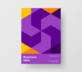 Fresh pamphlet A4 vector design template. Trendy mosaic pattern leaflet concept.