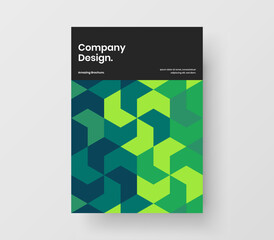 Clean geometric shapes corporate brochure illustration. Simple catalog cover design vector concept.
