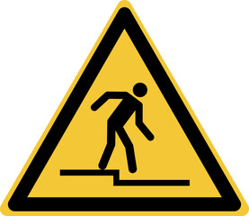 ISO 7010 W070 Warning; Step down