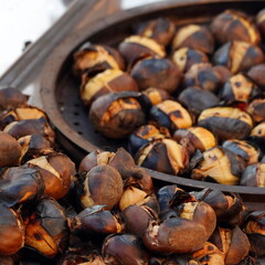 Chestnuts. Istanbul. Turkey. Street Food. Selective Focus