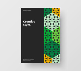 Fresh geometric shapes company brochure concept. Creative cover design vector layout.