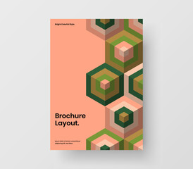 Clean company cover vector design concept. Minimalistic mosaic pattern pamphlet template.