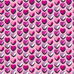 Vector seamless love symbol half-drop pattern, with stylish hearts  