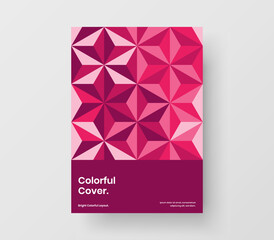Unique mosaic pattern brochure layout. Amazing leaflet A4 vector design concept.
