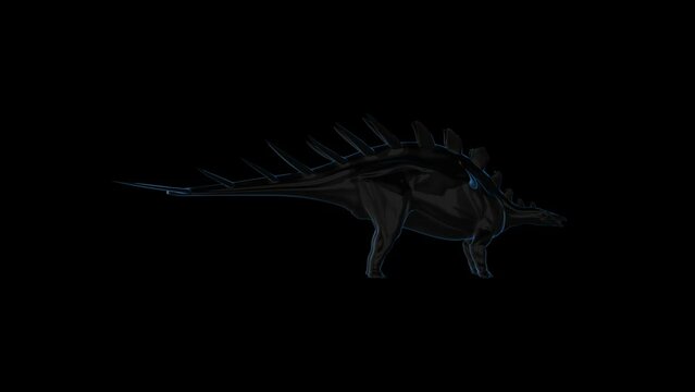 Dinosaur HUD 3D OPutline Transparent Alpha Video Animation