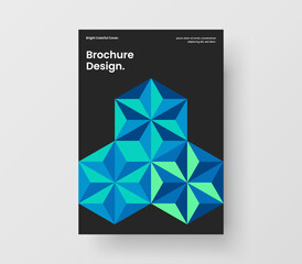 Fototapeta premium Vivid cover A4 vector design concept. Simple geometric hexagons company brochure illustration.