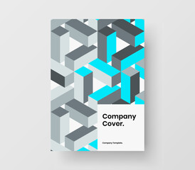 Modern placard design vector concept. Vivid geometric shapes catalog cover template.