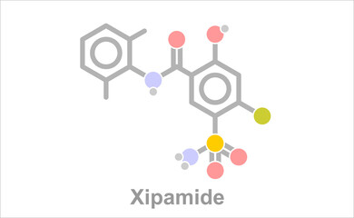 Simplified formula icon of xipamide.