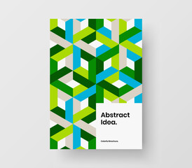 Isolated company brochure vector design illustration. Fresh mosaic pattern flyer layout.