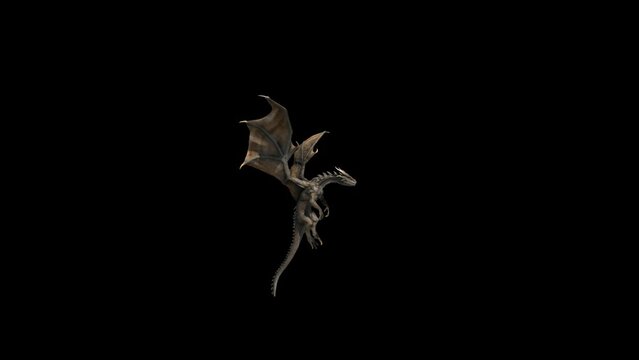 Dragon Flying Transparent Alpha Video 3D Animation