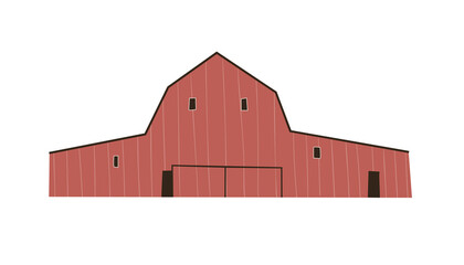 small house clipart, farm landscape illustration, cottage clip art, vector farmhouse background in flat style, nature scenery © lyubovzaytseva