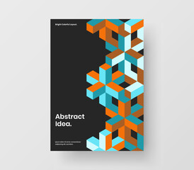 Isolated poster design vector layout. Premium mosaic shapes leaflet concept.