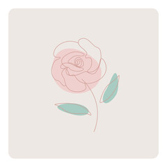Vector illustration of pink rose.