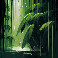Bamboo forest, created with Generative AI technology.