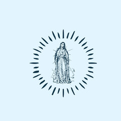 THESE HIGH QUALITY MOTHER MARIA VECTOR FOR USING VARIOUS TYPES OF DESIGN WORKS LIKE T-SHIRT, LOGO, TATTOO AND HOME WALL DESIGN