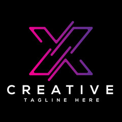 Free vector letter x logo design.