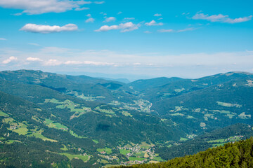 Fototapeta na wymiar Scenic summer mountain landscape from the Carinthia region of Austria.