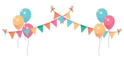 balloons & flag for celebration birthday © Lopuz