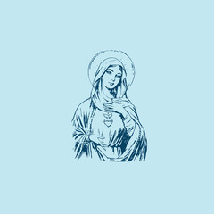 THESE HIGH QUALITY MOTHER MARIA VECTOR FOR USING VARIOUS TYPES OF DESIGN WORKS LIKE T-SHIRT, LOGO, TATTOO AND HOME WALL DESIGN - obrazy, fototapety, plakaty