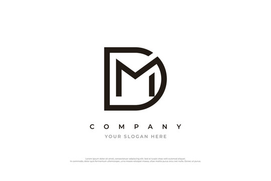Initial Letter MD or DM Monogram Logo Design Vector Template