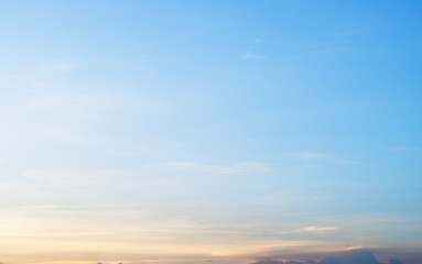 beautiful sky fluffy clouds spread sunlight