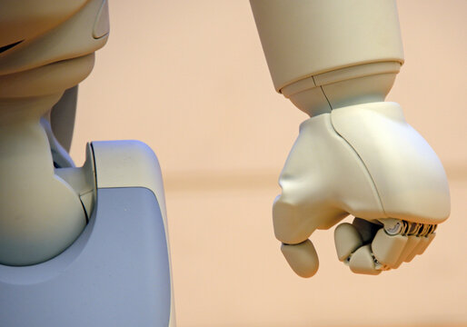 Asimo robot's hand, Honda production, show in Honda Welcome Plaza Aoyama in Tokyo , Japan, Asia, March 2014 