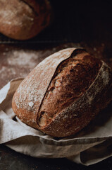 Rustic sourdough wholewheat bread