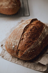 Rustic sourdough wholewheat bread