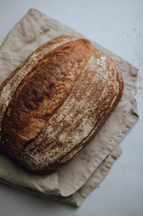 Rustic sourdough wholewheat bread