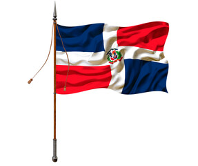 National flag  of Dominican Republic. Background  with flag  of Dominican Republic