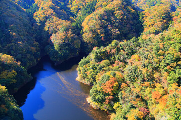 秋の竜神湖