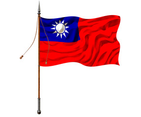 Fototapeta na wymiar National flag of Taiwan. Background with flag of Taiwan