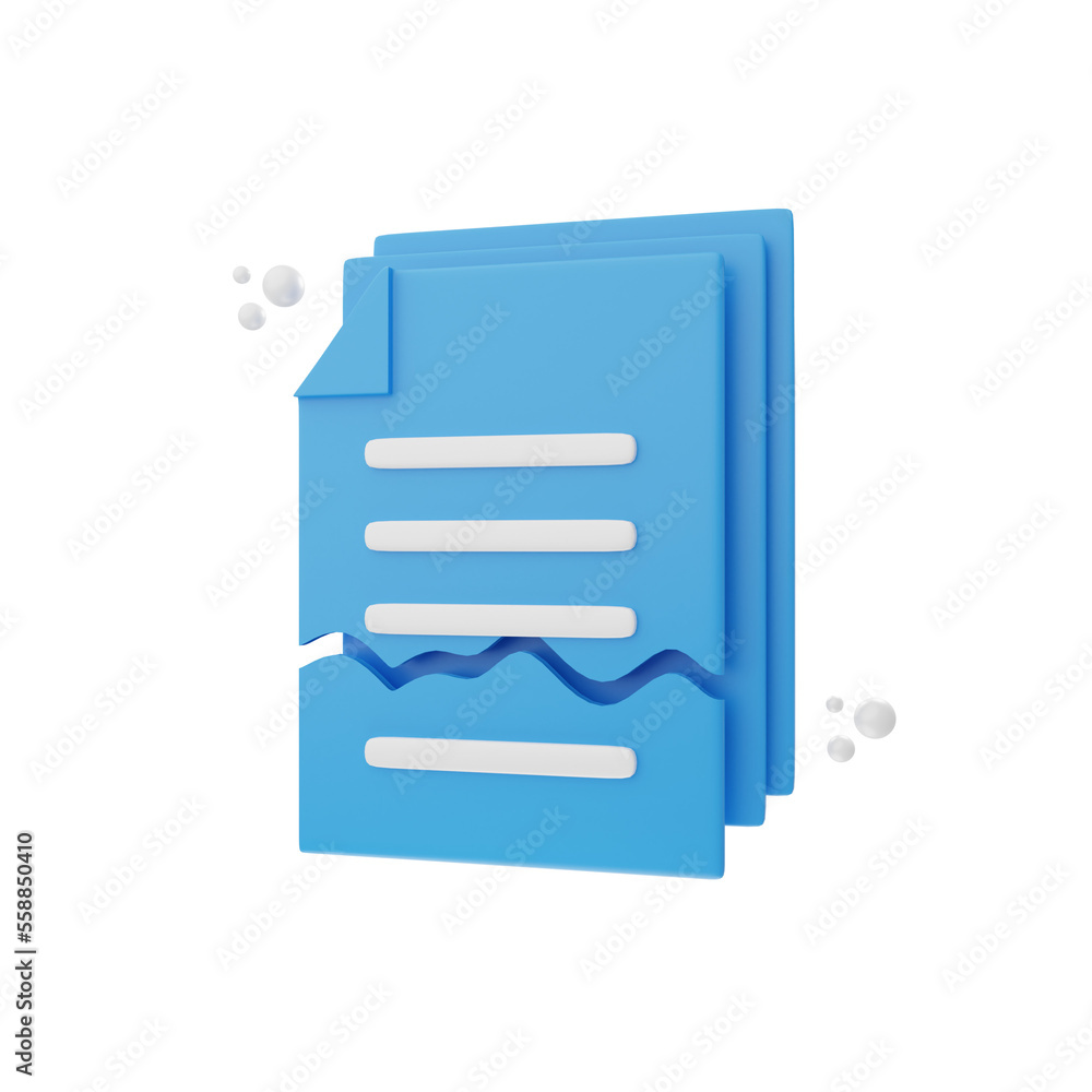 Poster 3d rendering document corrupt icon object