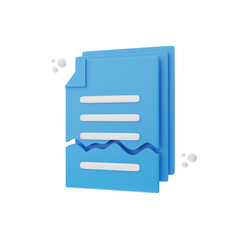 3d rendering document corrupt icon object