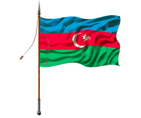 National Flag of Azerbaijan. Background  with flag  of Azerbaijan