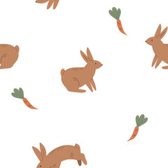 farm seamless pattern with domestic animal, country life digital paper, Vector illustration clipart in flat cartoon style