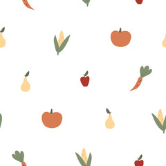 farm seamless pattern with domestic animal, country life digital paper, Vector illustration clipart in flat cartoon style