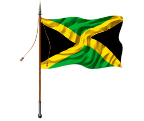 National flag of Jamaica. Background  with flag  of  Jamaica