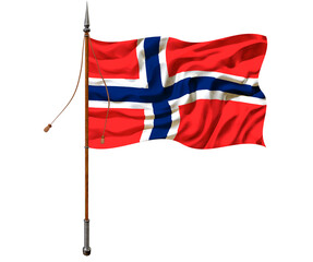National flag of Jian mayen. Background  with flag of Jian mayen