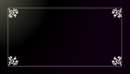 Black background vector with white frame. Perfect for posters, banners, books, invitation cards