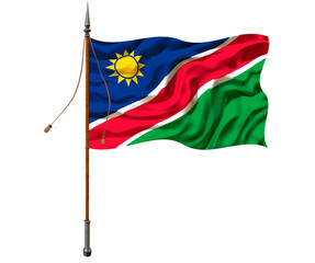 National flag of Namibia. Background  with flag of Namibia.