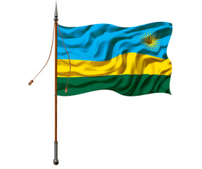 National flag of Rwanda. Background  with flag of Rwanda.