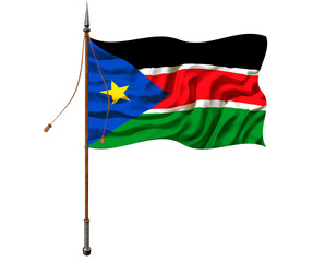 National flag of South Sudan. Background  with flag of South Sudan.