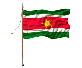 National flag of Suriname. Background  with flag of Suriname