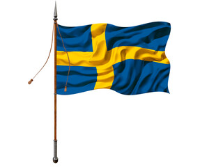 National Flag of Sweden. Background  with flag  of Sweden.