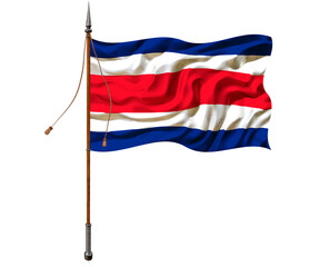 National flag of Сosta-rica. Background  with flag of Сosta-rica.