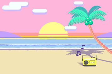 Fototapeta na wymiar abstract background illustrator sea beach holiday vacation