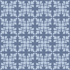 Japanese Luxury Square Flower Motif Vector Seamless Pattern