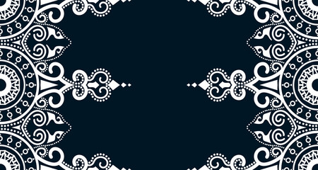 Geometric Seamless Ethnic Pattern in black and white color.design for background. Aztec Pattern illustration template element EP.59